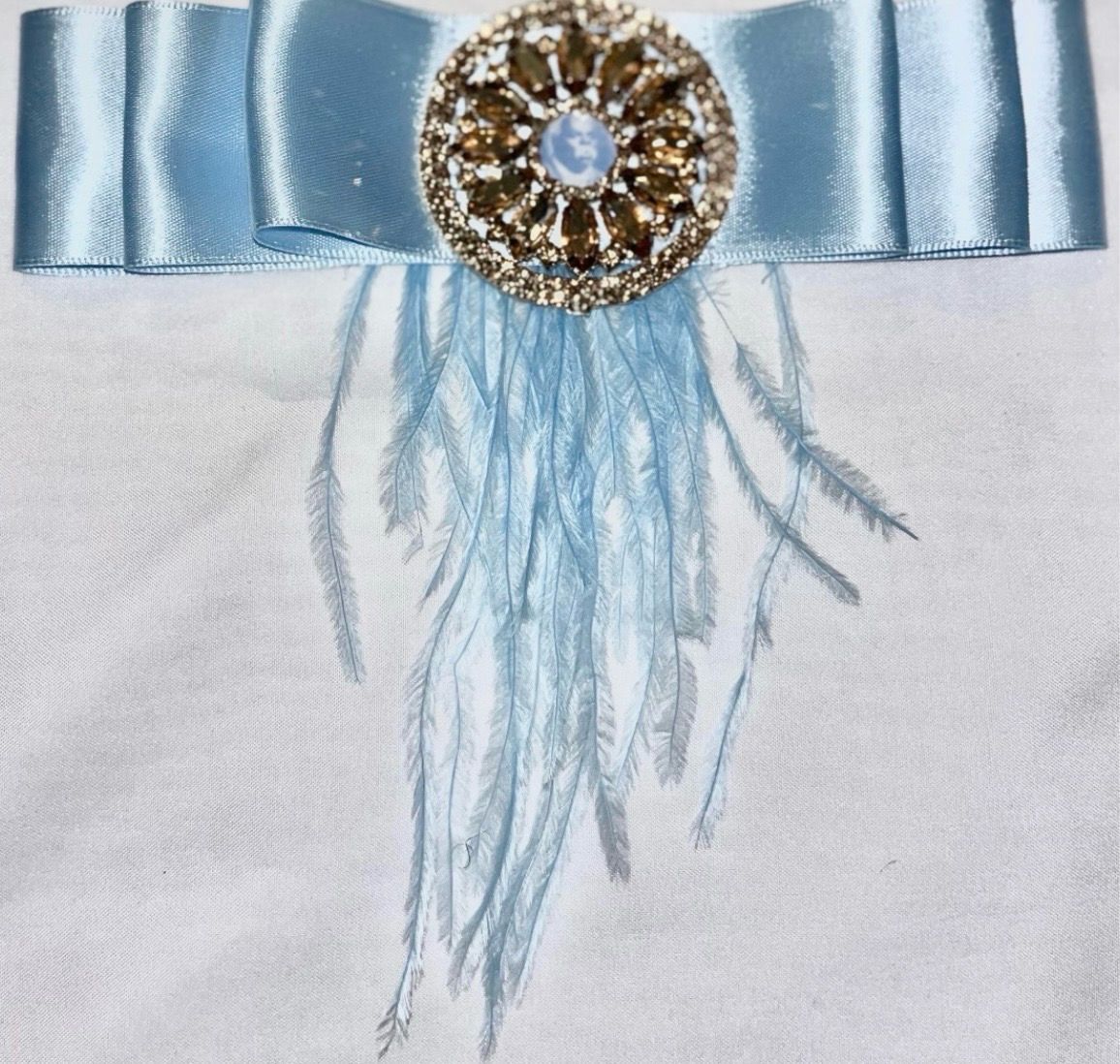 Light Blue Feather Floor Member Tie 