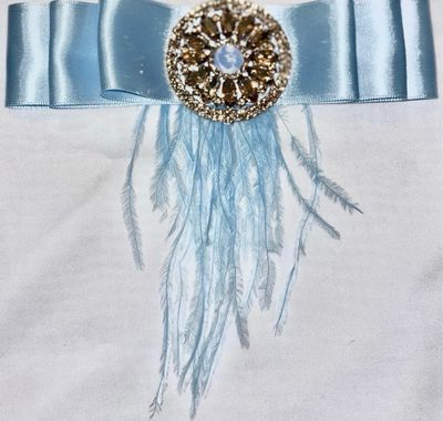 Light Blue Feather Floor Member Tie 
