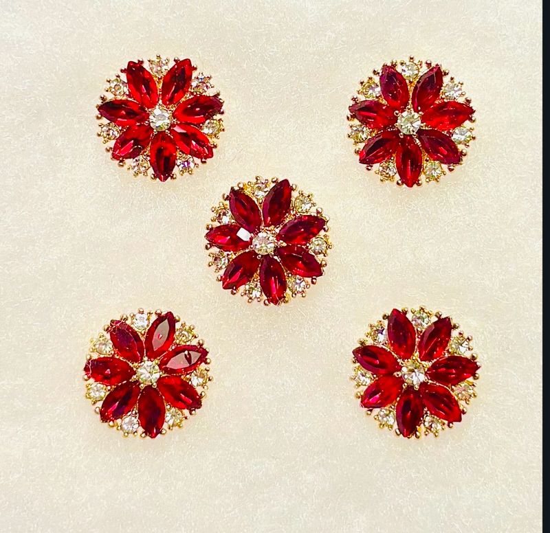 Red Diamond Button Cover Set