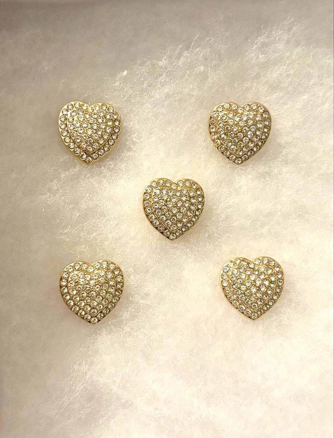 Heart Shaped Diamond Button Covers  
