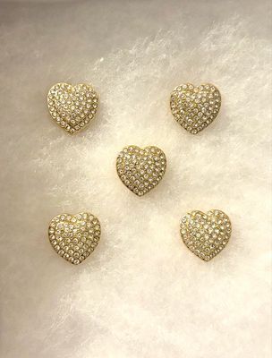 Heart Shaped Diamond Button Covers  