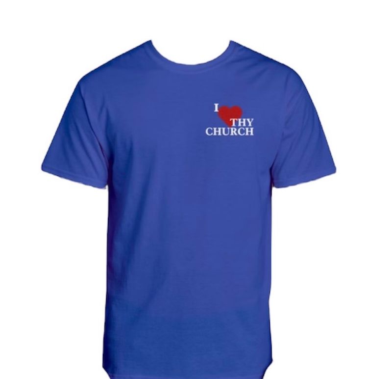 Blue I Love Thy Church T-Shirt(Unisex)