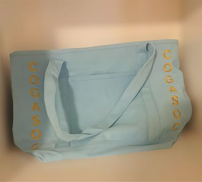 Embroidered Cogasoc Light Blue Tote Bag