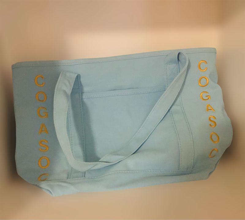 Embroidered Cogasoc Light Blue Tote Bag