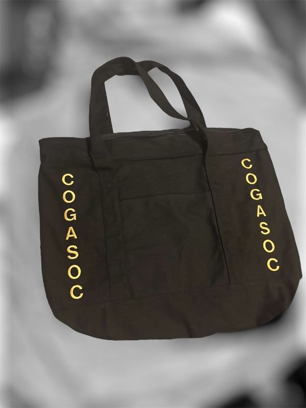 Embroidered Cogasoc Black Tote Bag