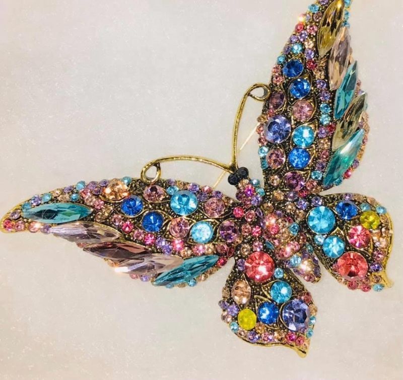 Multicolor Butterfly Brooch