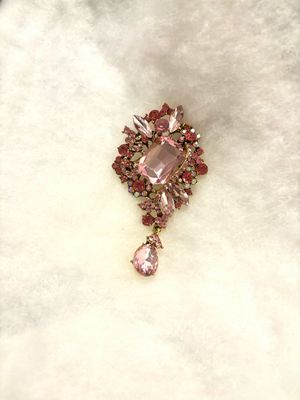 Pink Mix Diamond Brooch