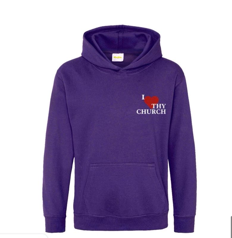Purple I Love Thy Church Hoodie(Unisex)
