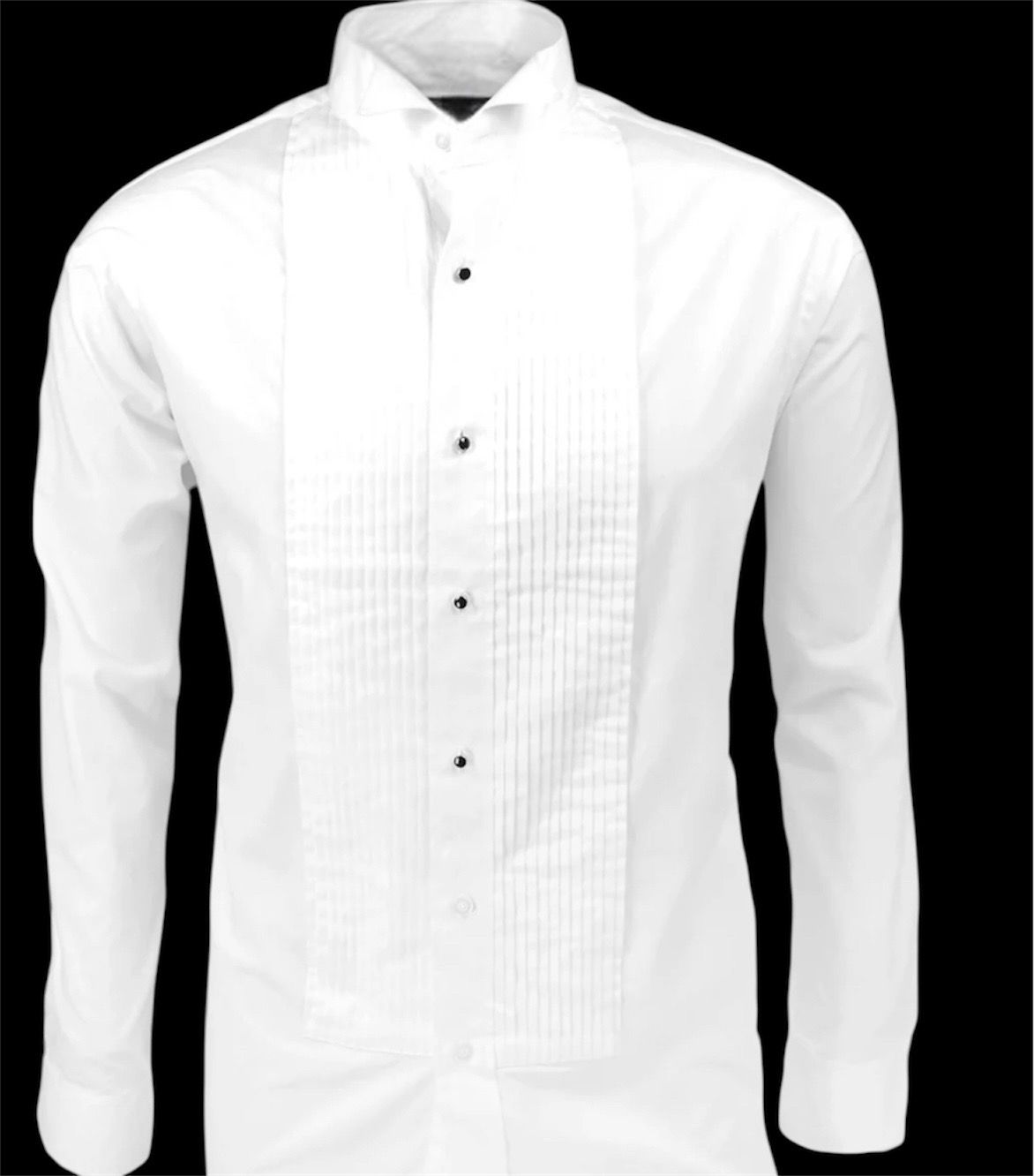Men’s Wingtip Pleated White Shirt