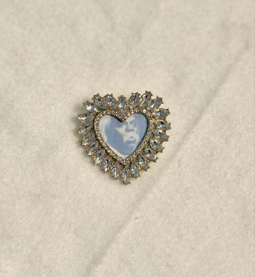 Gold/ Clear Diamond Heart Prophet Pin