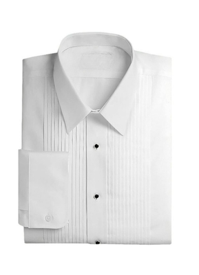 Men’s Pleated White Shirt(No Wingtip Collar)
