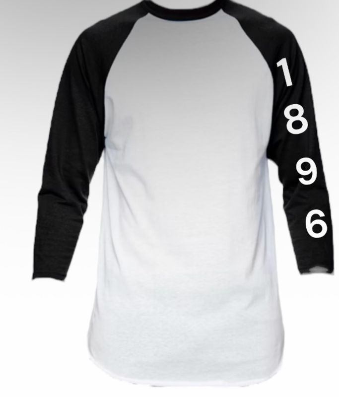 Black/White 1896 Baseball T-shirt(Unisex)