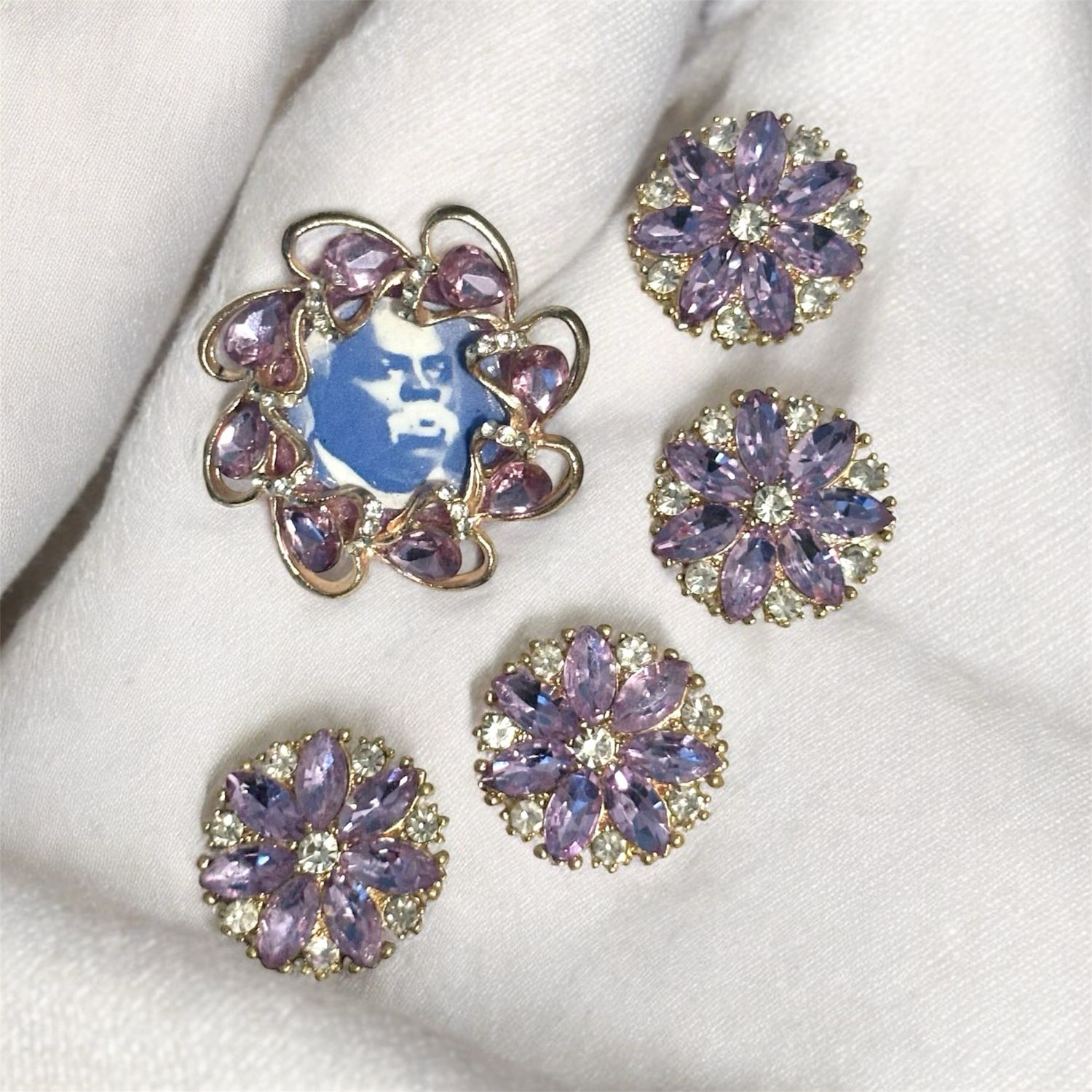 Lavender Button Cover Set