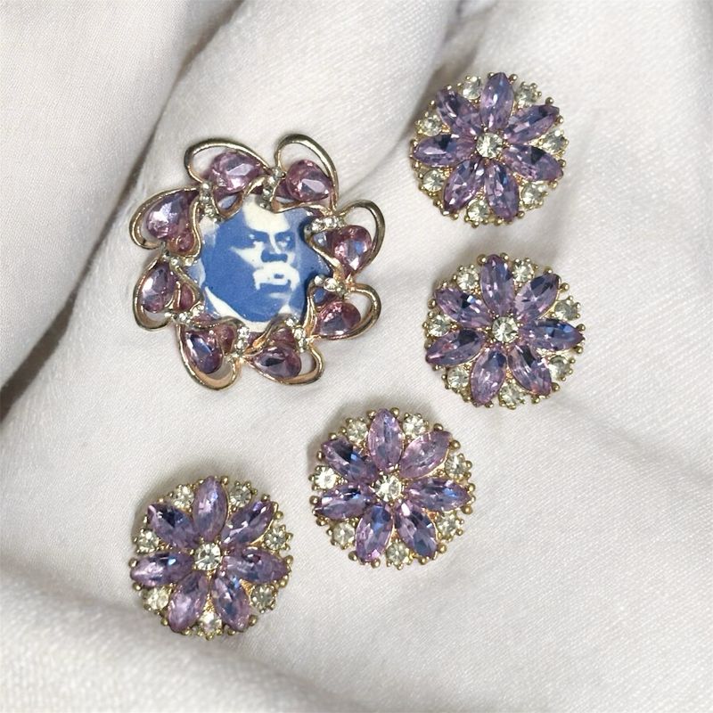 Lavender Button Cover Set