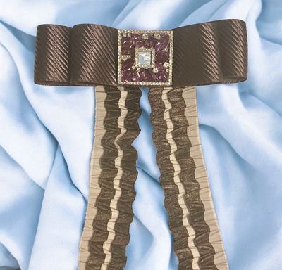 Dark Brown Tie w/Lace