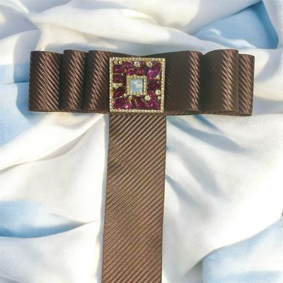 Brown Tie w/ Line Imprints 