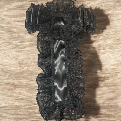 Satin Black Lace Tie 