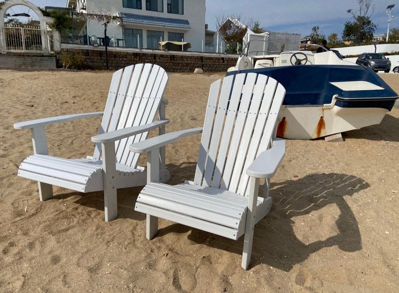 HDPE Fan back Deck Chair White