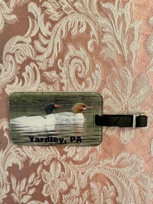 Luggage Tag: Common Merganser Ducks, Yardley, PA