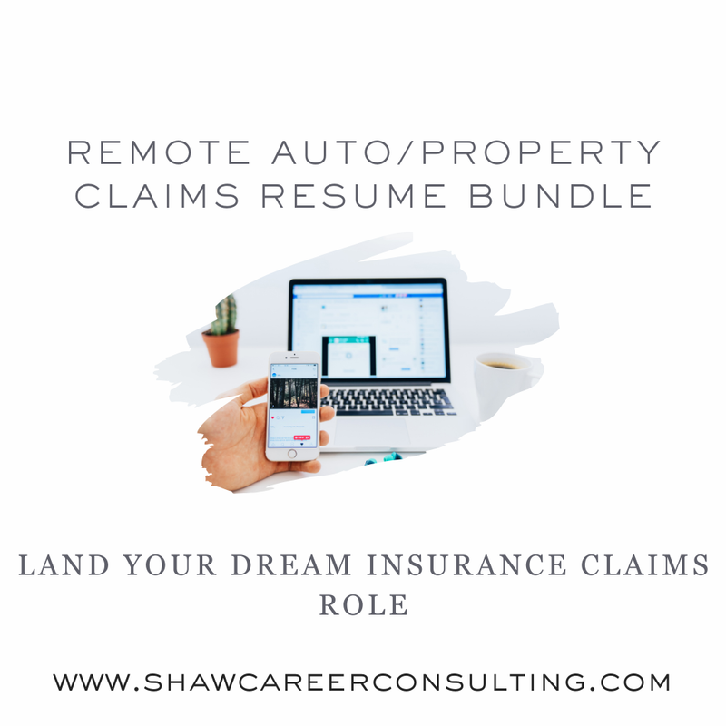 Remote Auto/Property Insurance Claims Resume Bundle