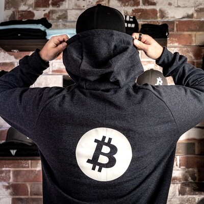 Retro high collar  hoodie - Bitcoin
