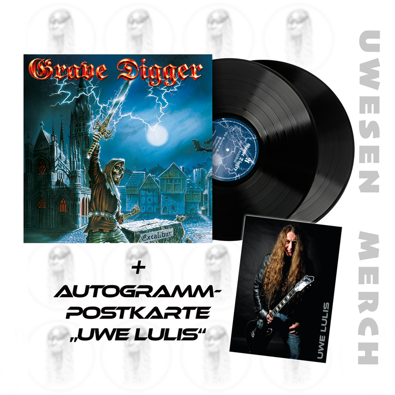 Grave Digger - Album "Excalibur" (2LP) inkl. signierte Autogrammkarte "Uwe Lulis"