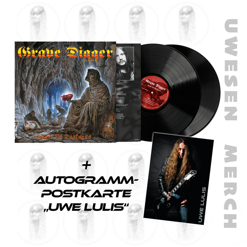 Grave Digger - Album "Heart of Darkness" (2LP) inkl. signierte Autogrammkarte "Uwe Lulis"