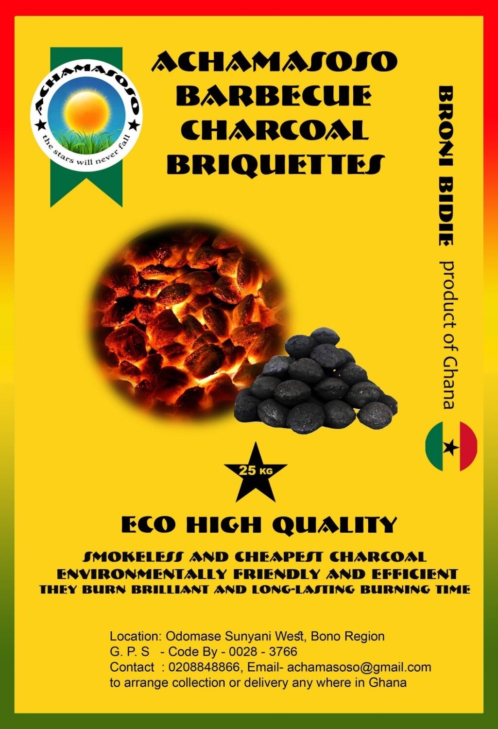 Barbecue Charcoal Briquettes  -Weight, kg 25