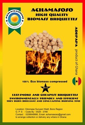 Eco- Biomass Briquettes -Weight, kg 25