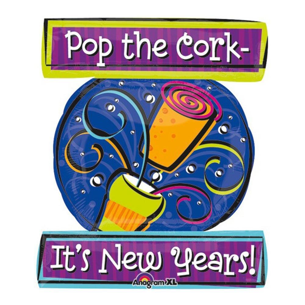 Pop The Cork New Year Foil Balloon 35in