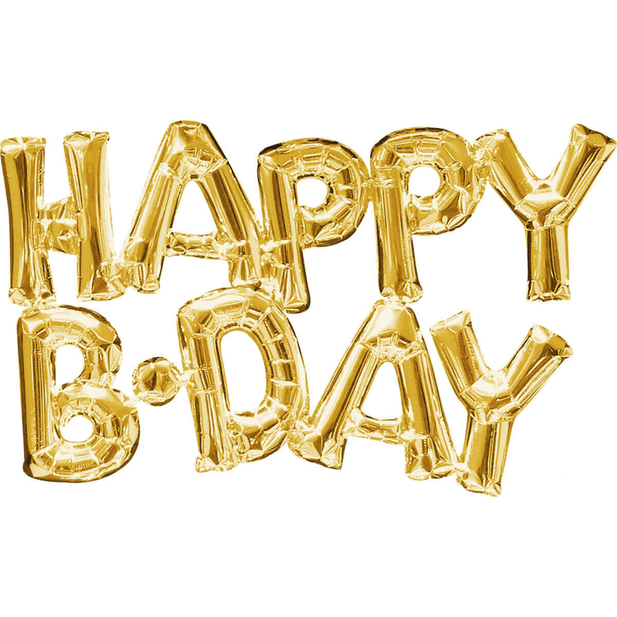 بالوناتHappy Birthday Gold Phrase Consumer Inflated Balloon 30x19in