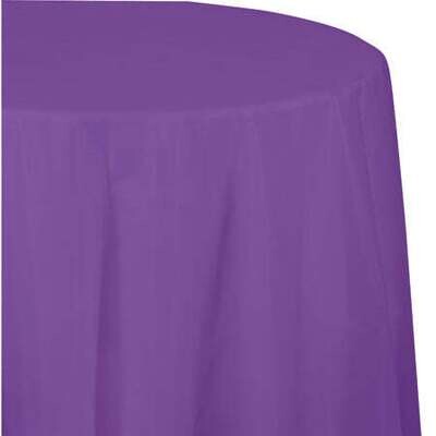 PURPLE SOLID COLOR ROUND TABLECOVER