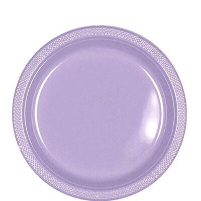 Lavender Plastic Plates 9in, 20pcs