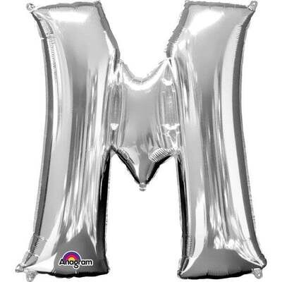 M SILVER LETTER FOIL LARGE BALLOON F/B
