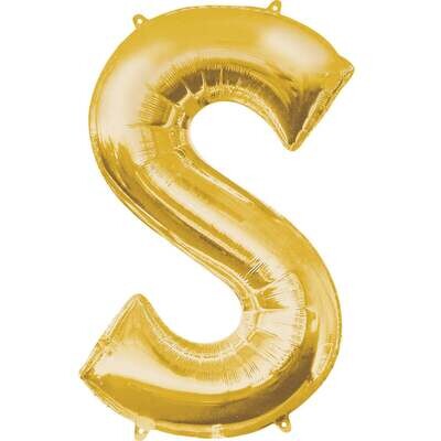 S GOLD LETTER FOIL LARGE BALLOON F/B