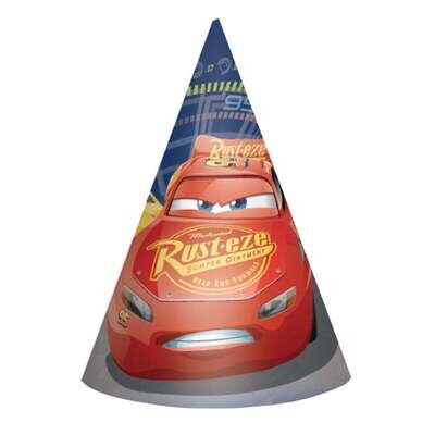 Disney Cars 3 Paper Cone Hats 8pcs