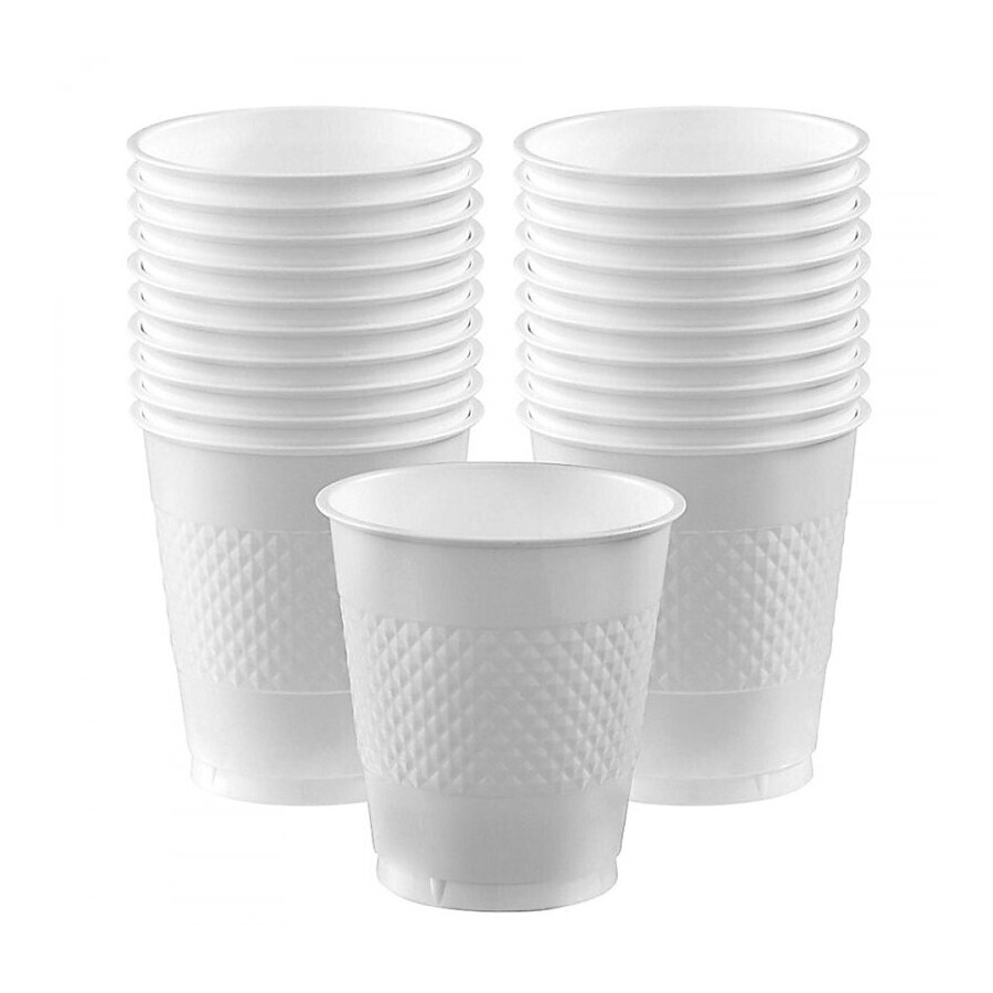 White Plastic Cups 9oz, 20pcs