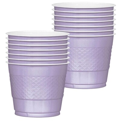 Lavender Plastic Cups 9oz, 20pcs