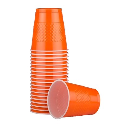 Orange Plastic Cup 12oz, 20pcs