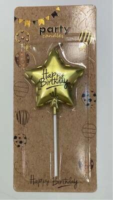 HAPPY BIRTHDAY GOLD STAR CANDLE