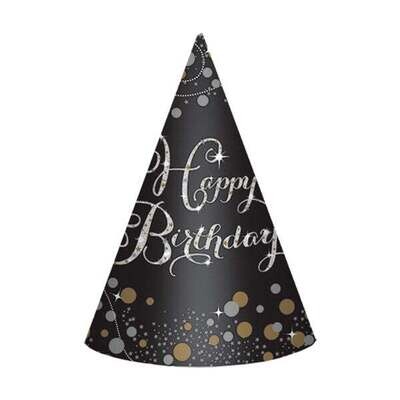 Gold Sparkling Celebration Paper Cone Hats