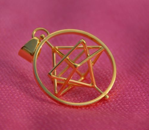 Merkaba Pendant Gold Plated Circle