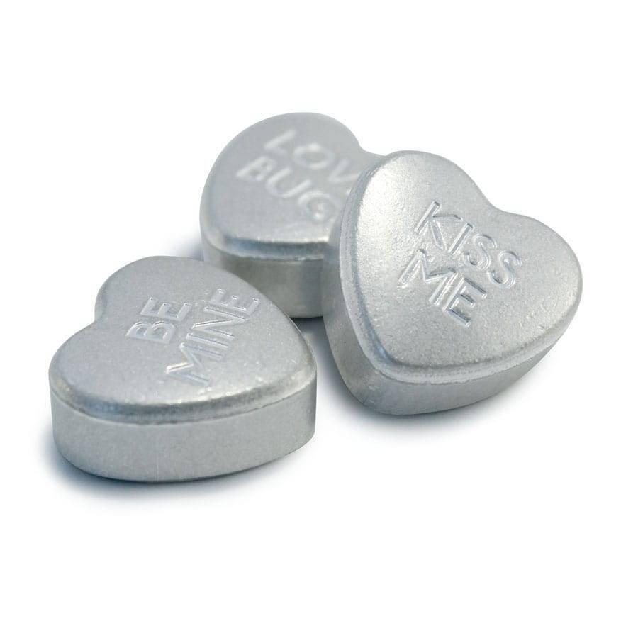 30 gram Sweethearts Candy PAMP Suisse 3-Heart Set .9999 Fine Silver