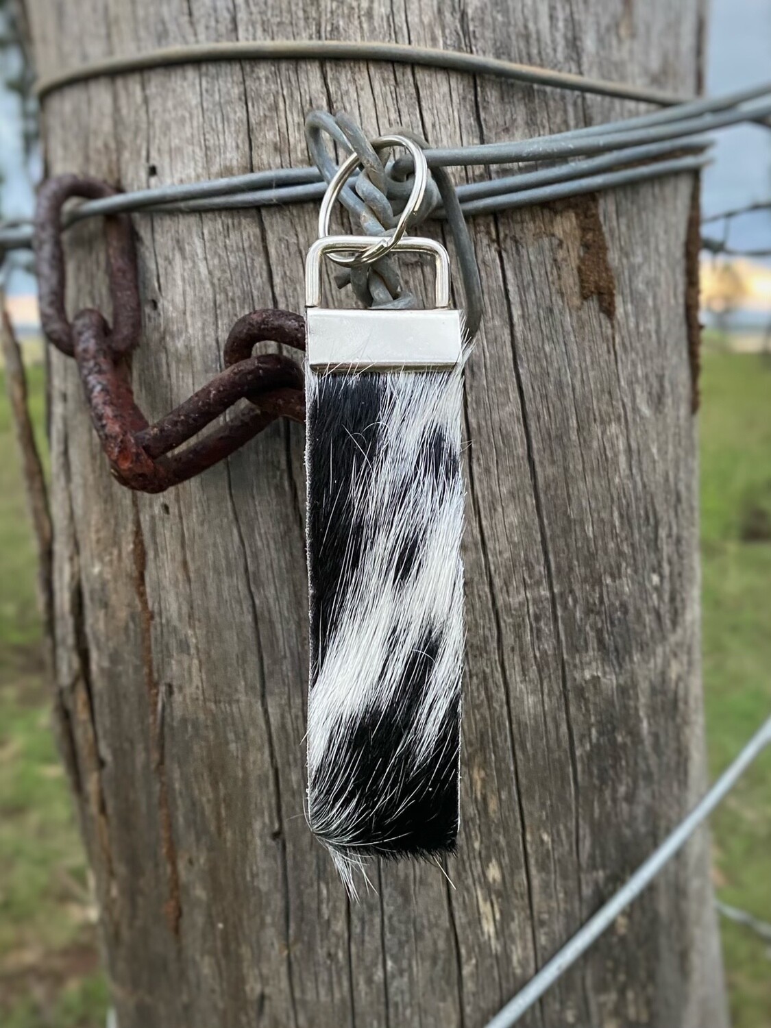 Hair on hide key fobs