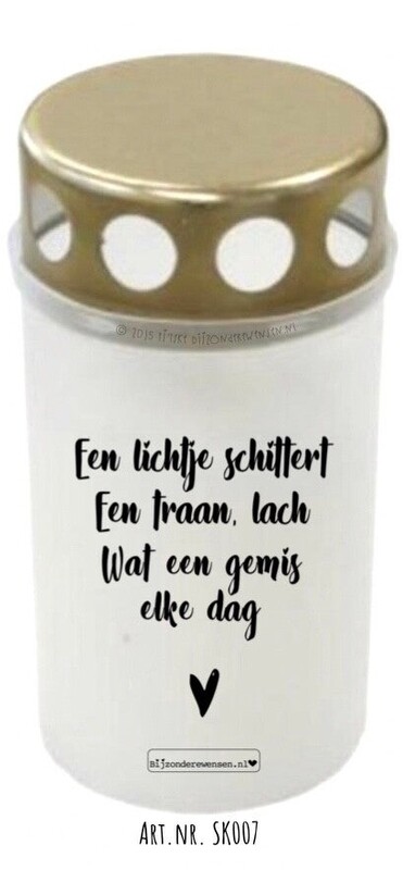 Grafkaars een lichtje schitterd