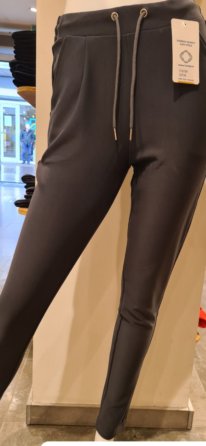 comfortbroek touwtje antraciet