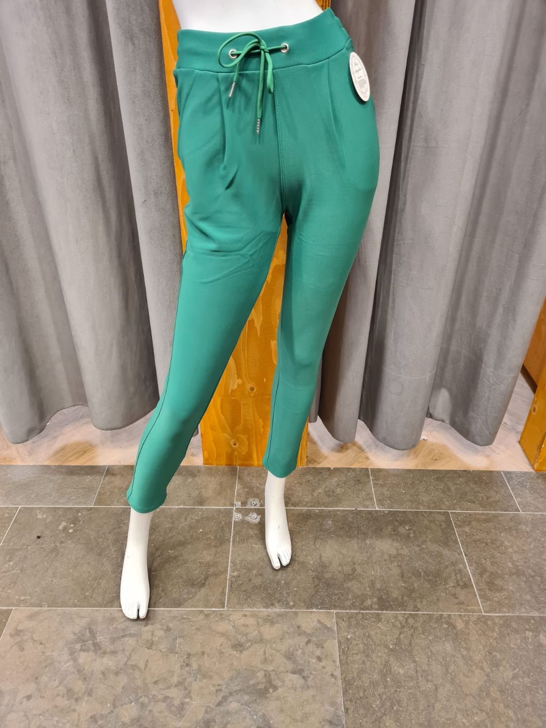 comfortbroek touwtje rich green