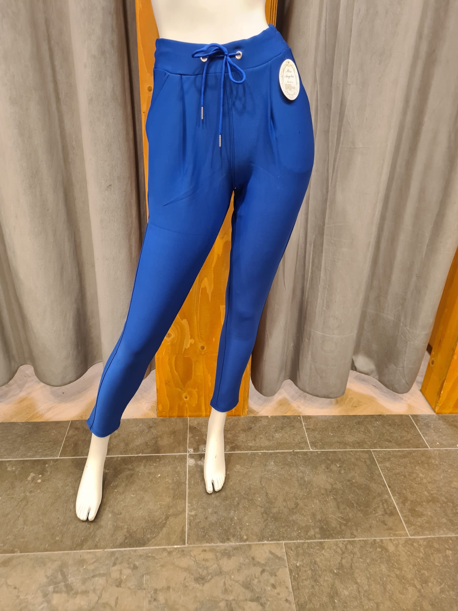 comfortbroek touwtje kobalt blauw