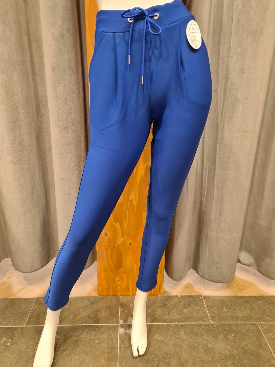 comfortbroek touwtje kobalt blauw