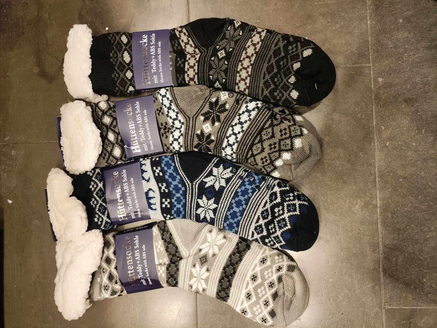 Heren home socks ijspegel en hert one size 41-46